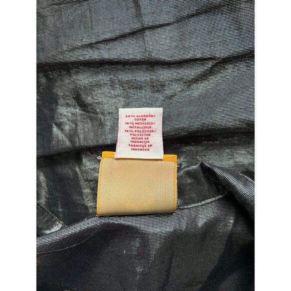 Ruby Rd. Metallic Button-Down Shirt For Women 3X Shiny Black Gray Cotton Blend - Picture 8 of 9